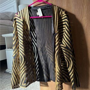Vintage Gold and Black Sheer Striped Jacket
